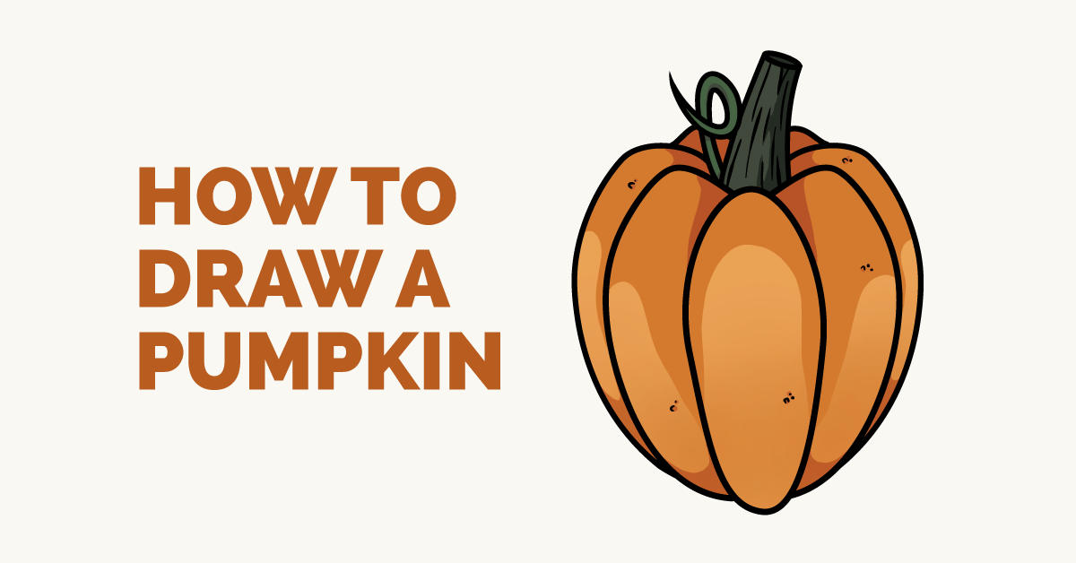 1200x628 How To Draw A Pumpkin Easy Drawing Guides - Pumpkin Drawing