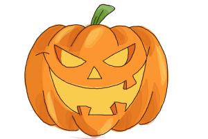 300x200 How To Draw A Halloween Pumpkin - Pumpkin Drawing Easy