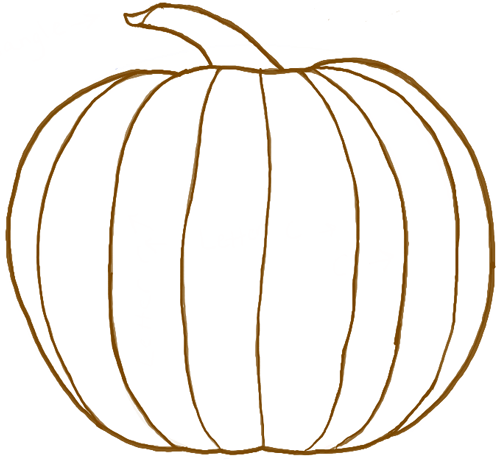 500x460 Simple Pumpkin Drawing Cyberuse - Pumpkin Drawing Easy