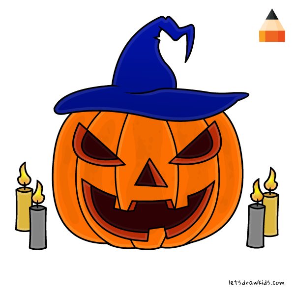 600x600 How To Draw Pumpkin For Halloween - Pumpkin Drawing For Kids