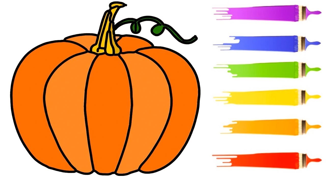 1280x720 how to drawing pumpkin draw coloring learn easily step - Pumpkin Drawing For Kids