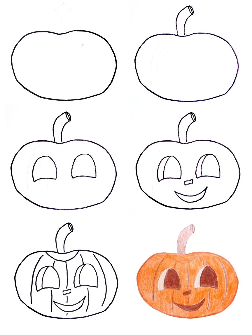 864x1148 Pippi's Blog Halloween Drawings For Kids - Pumpkin Drawing For Kids