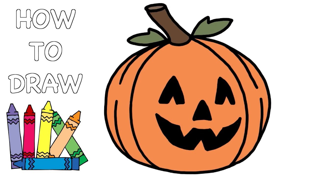 1280x720 How To Draw A Pumpkin - Pumpkin Drawing For Kids