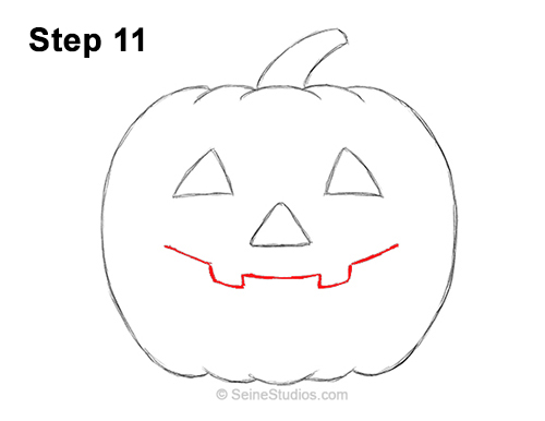 500x386 how to draw a halloween pumpkin - Pumpkin Drawing Halloween