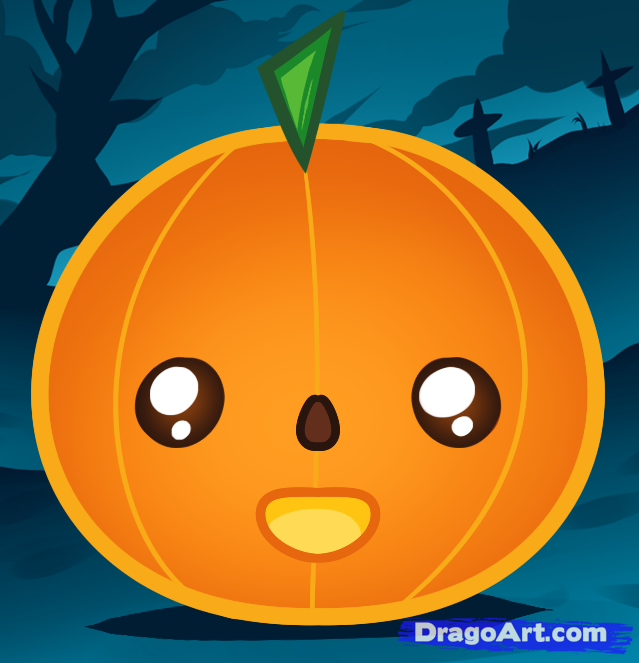 639x663 how to draw a halloween pumpkin for kids, step - Pumpkin Drawing Halloween