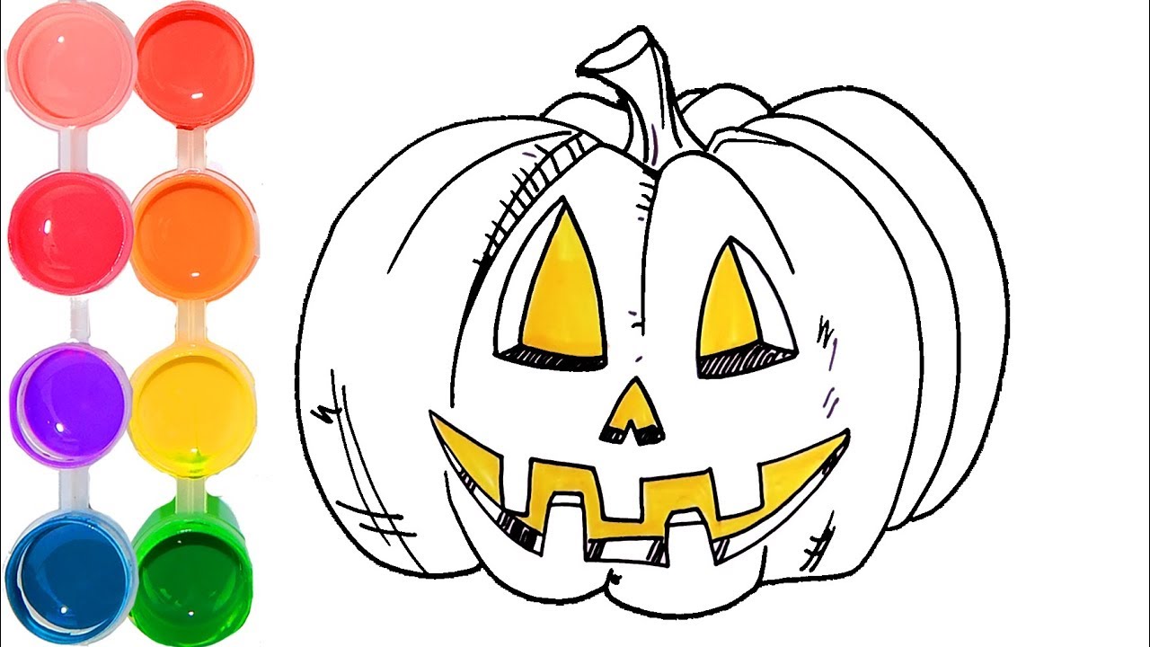 1280x720 how to draw color a halloween pumpkin drawing tutorial - Pumpkin Drawing Halloween