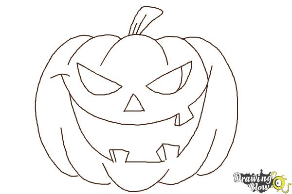 600x400 How To Draw A Halloween Pumpkin - Pumpkin Drawing Images