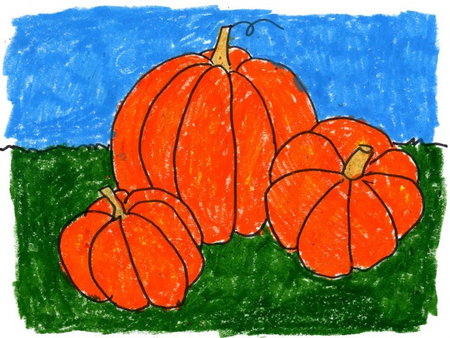650x489 Pumpkin Drawing Art Projects For Kids - Pumpkin Drawing Images