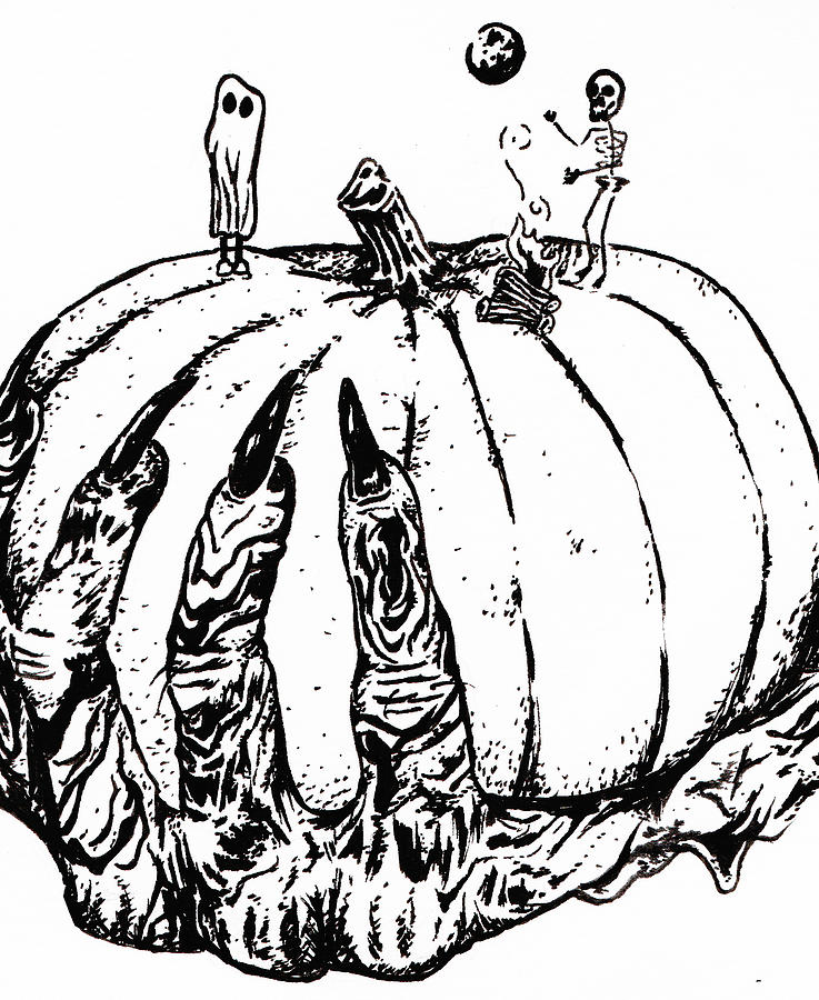 737x900 Pumpkin Party Drawing - Pumpkin Drawing Picture