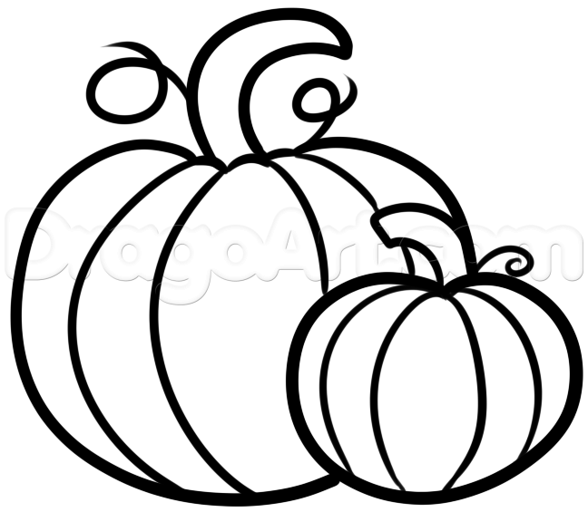 648x565 draw halloween pumpkins, step - Pumpkin Drawing Picture