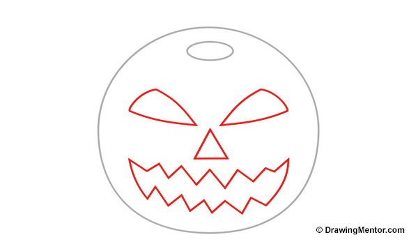 600x350 How To Draw A Pumpkin Step - Pumpkin Faces Drawing