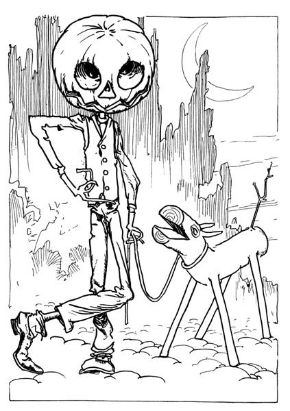 423x600 Jack Pumpkinhead And The Sawhorse Oz Wiki Fandom Powered - Pumpkin Head Drawing