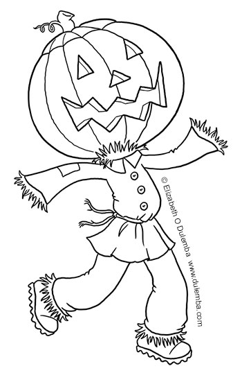 350x538 Dulemba Coloring - Pumpkin Head Drawing