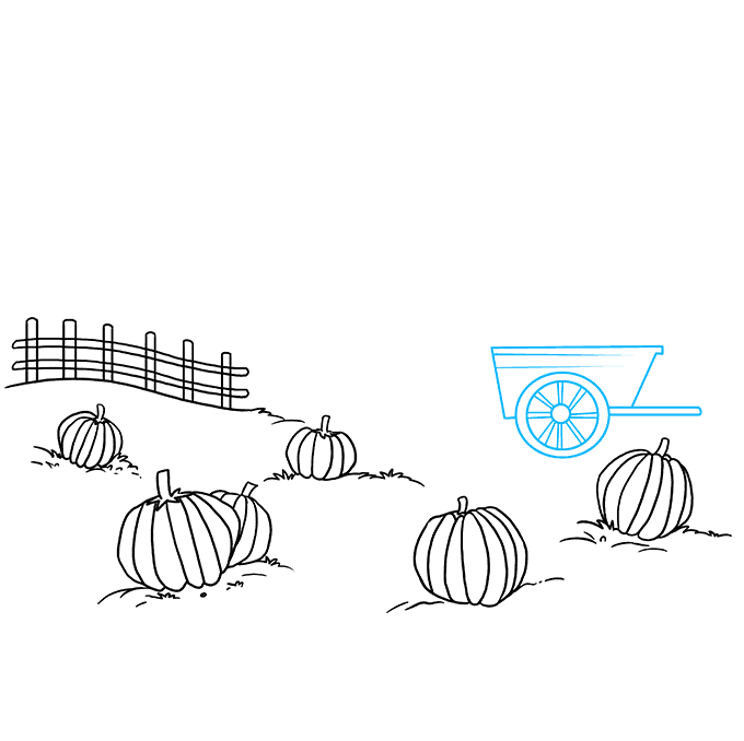 680x678 how to draw a pumpkin patch - Pumpkin Line Drawing