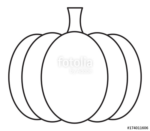 500x437 This Is A Vector Illustration Of A Black And White Line Drawing - Pumpkin Line Drawing