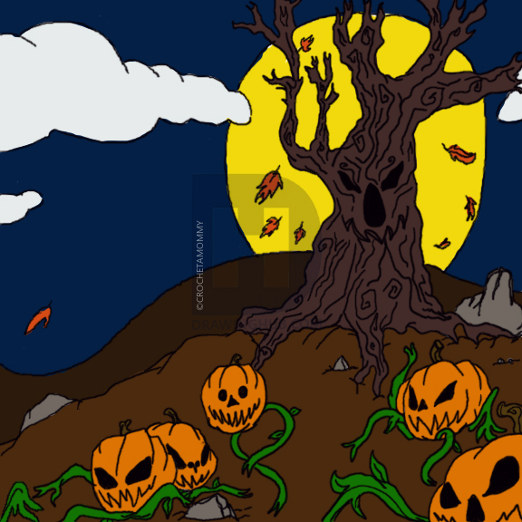 576x576 pumpkin patch background colored drawing - Pumpkin Patch Drawing