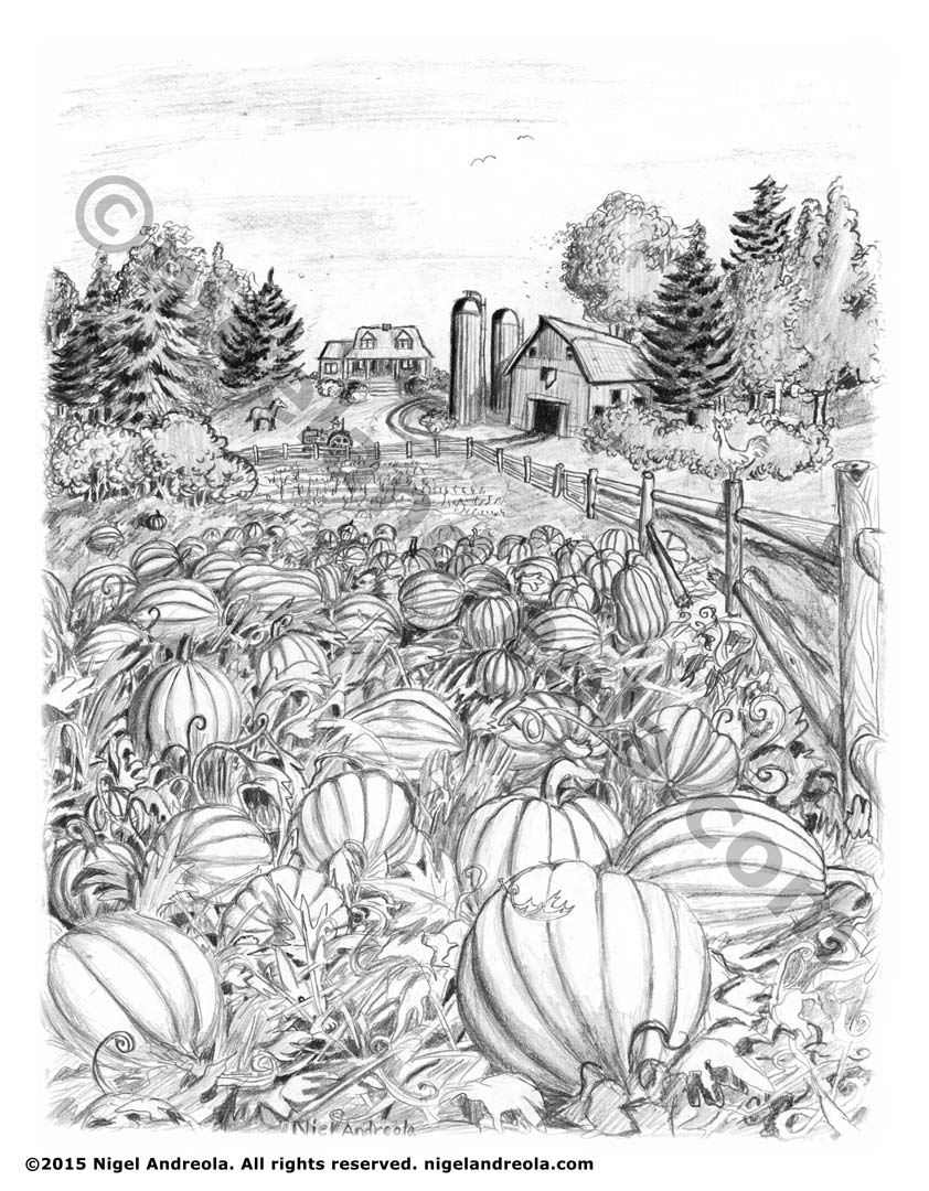 Pumpkin Patch Drawing at Explore collection of