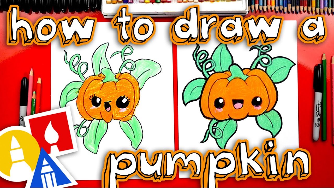 1280x720 How To Draw A Funny Cute Pumpkin - Pumpkin Plant Drawing