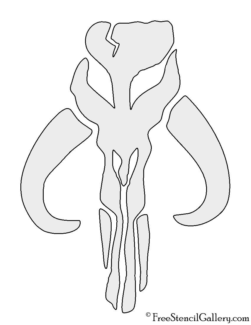 850x1100 Mandalorian Mythosaur Skull Stencil Free Stencil Gallery - Pumpkin Template Drawing
