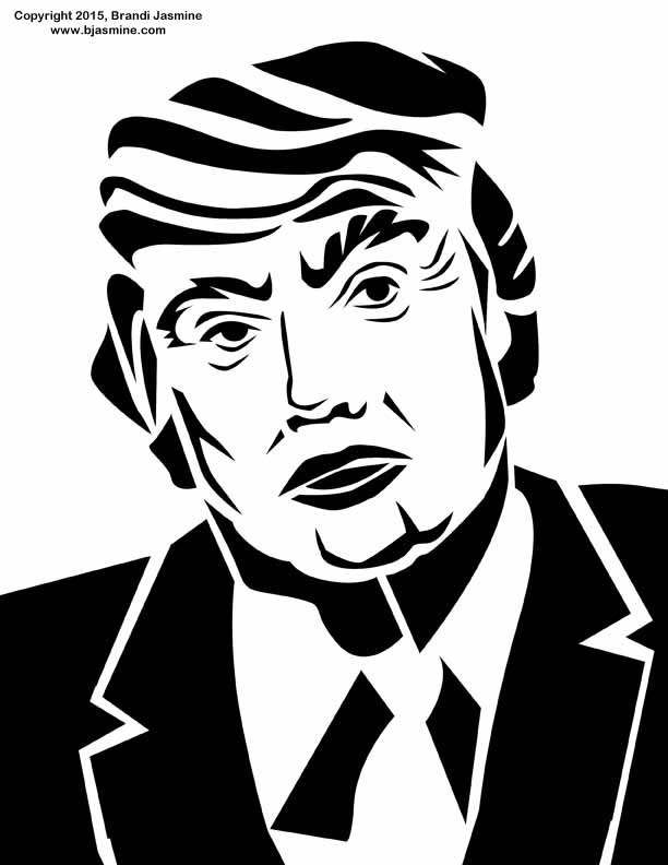 612x792 Pumpkin Carving Pattern Donald Trump Brandi Jasmine's Emporium - Pumpkin Template Drawing