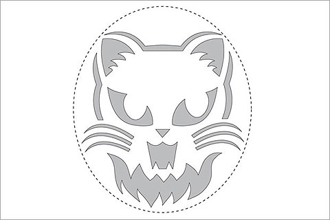 480x320 Halloween Cat Pumpkin Stencils For A Spooky Halloween Band - Pumpkin Template Drawing