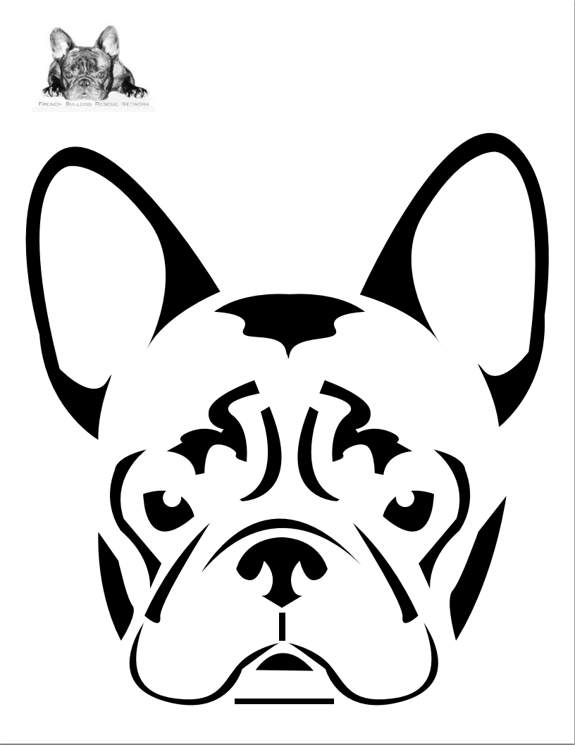 816x1058 Boston Terrier Dog Face Free Halloween Pumpkin Carving Stencil - Pumpkin Template Drawing