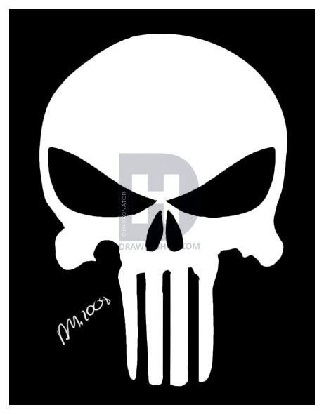 461x590 how to draw the punisher skull, step - Punisher Drawing