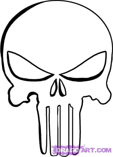 366x509 how to draw the punisher skull, step - Punisher Drawing