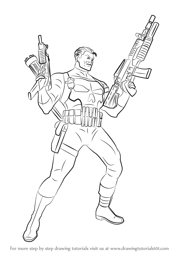 596x843 learn how to draw the punisher - Punisher Drawing