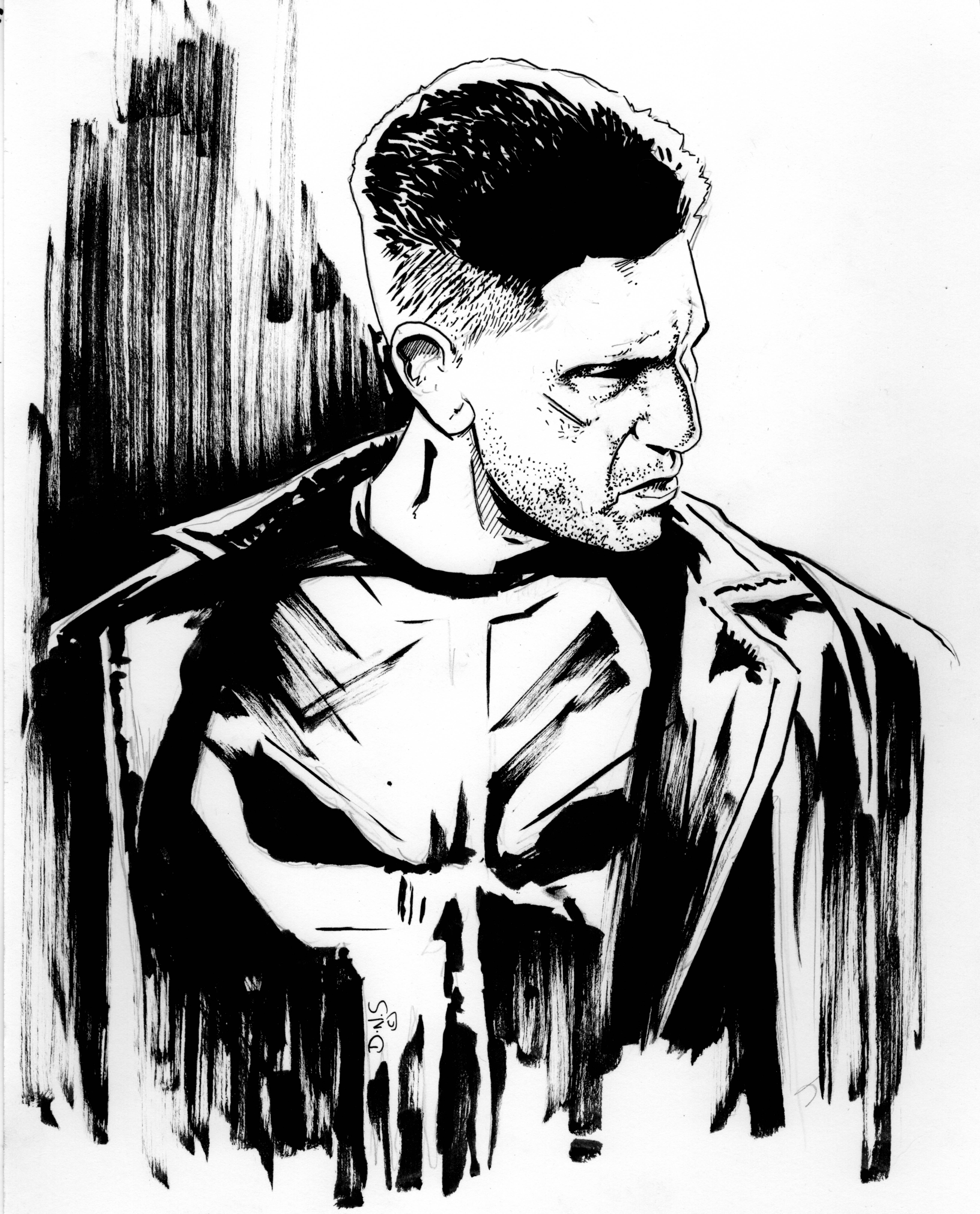 5214x6459 the punisher - Punisher Drawing