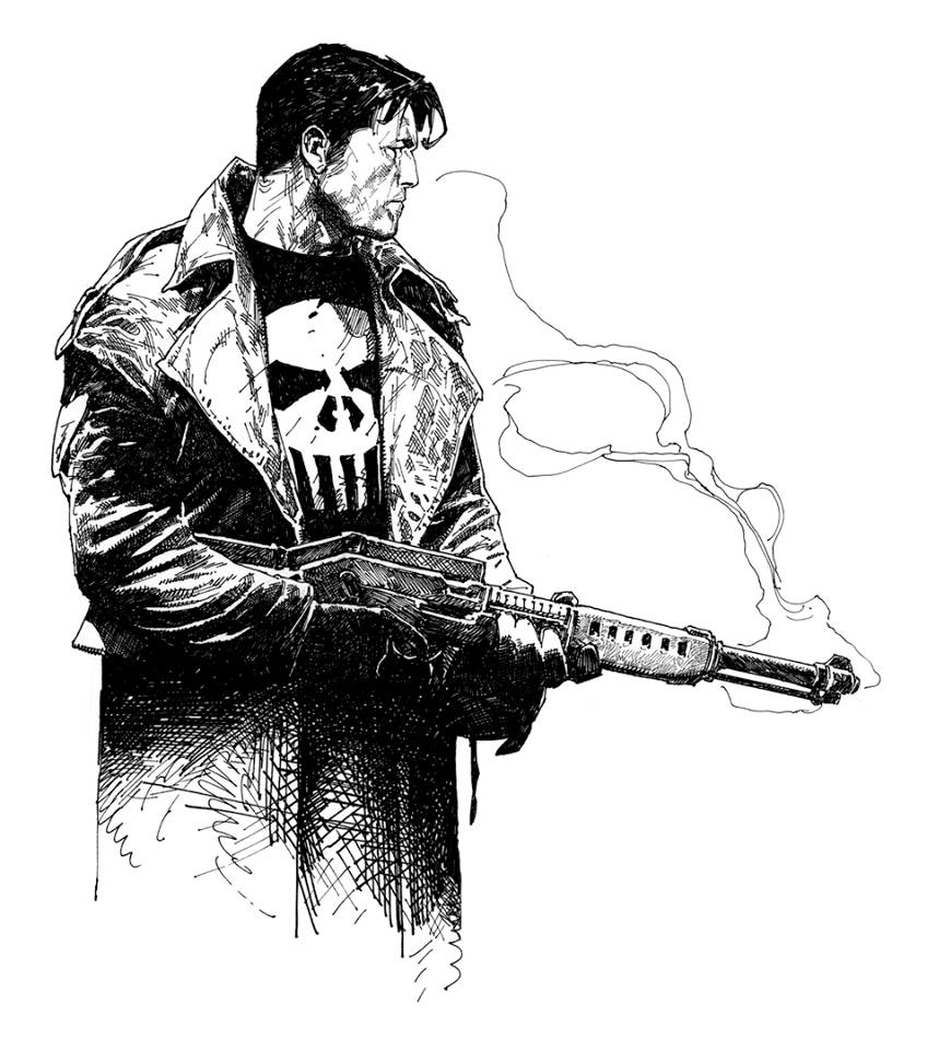 848x960 travis charest punisher drawing dangerous universe - Punisher Drawing