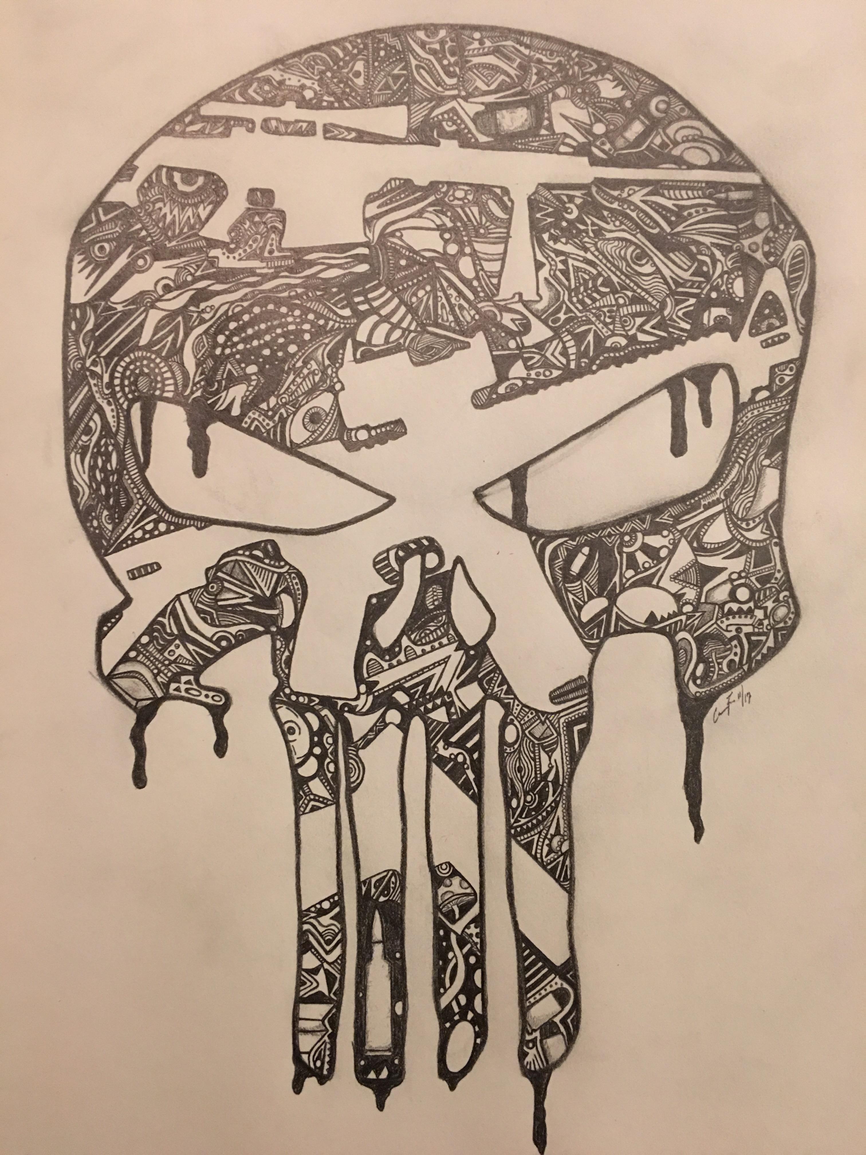 3024x4032 a punisher skull i was asked to draw doodles - Punisher Drawing