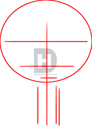 366x509 how to draw the punisher skull, step - Punisher Skull Drawing