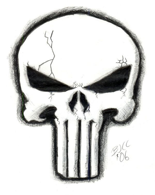 600x756 the punisher - Punisher Skull Drawing