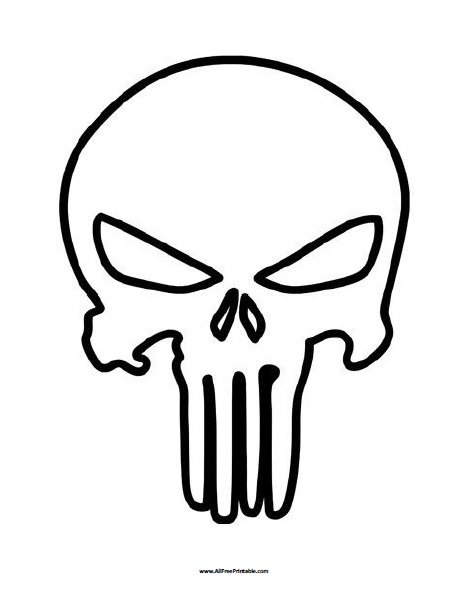 467x604 punisher skull coloring page - Punisher Skull Drawing