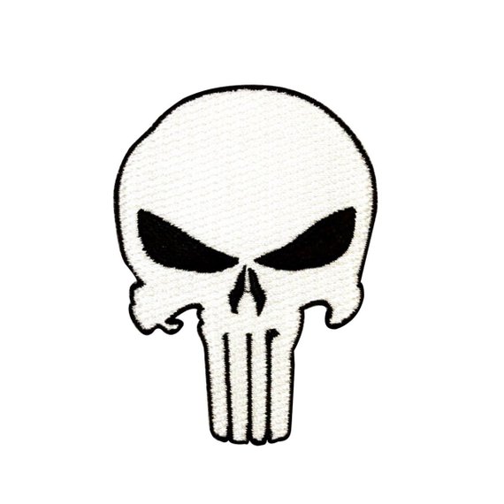 570x570 punisher skull costume logo patch marvel comics vigilante hero etsy - Punisher Skull Drawing