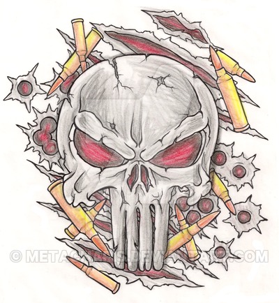 400x434 punisher skull tattoo - Punisher Skull Drawing