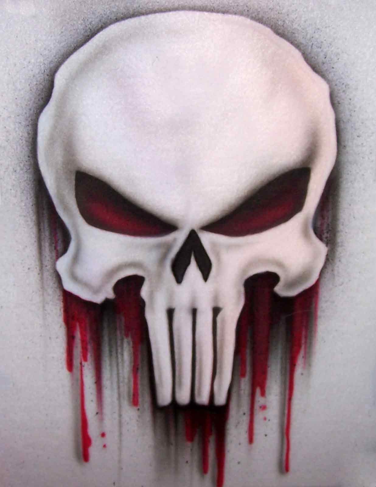 1236x1600 bleeding punisher skull airbrushed t shirt or sweatshirt - Punisher Skull Drawing