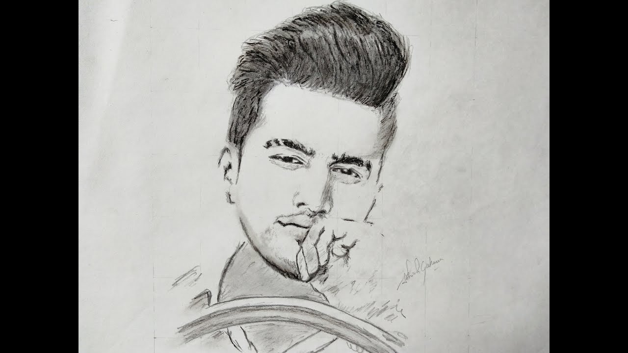 1280x720 Sketch Of Punjabi Singer Jass Manak - Punjabi Drawing