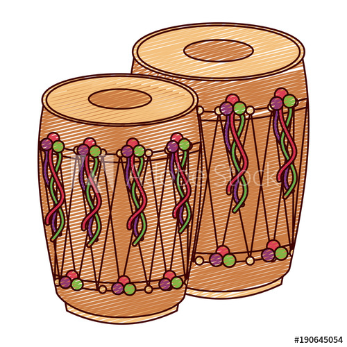 500x500 pair musical instrument punjabi drum dhol indian traditional - Punjabi Drawing