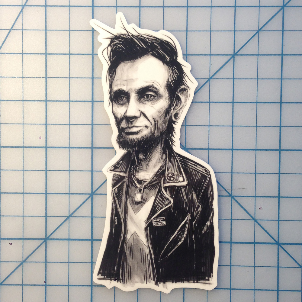 1000x1000 punk rock lincoln sticker drawings - Punk Drawings