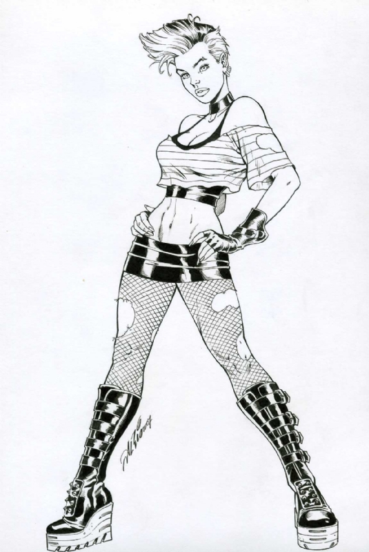 535x800 punk girl, in jon c's al rio comic art gallery room - Punk Girl Drawing