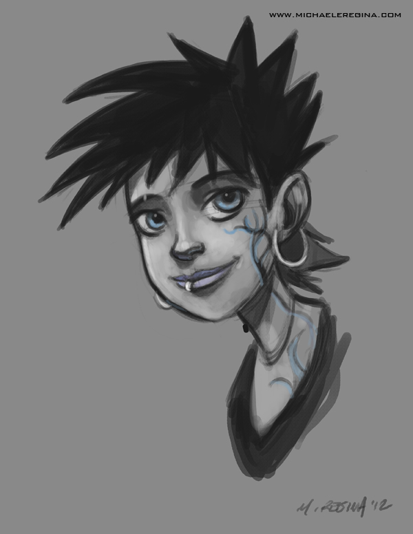 600x776 punk girl - Punk Girl Drawing