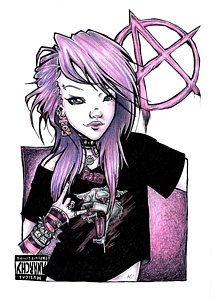 218x300 punk rock girl drawings fine art america - Punk Girl Drawing