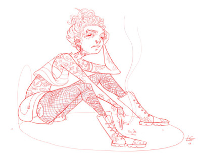 400x318 punk girl tumblr - Punk Girl Drawing