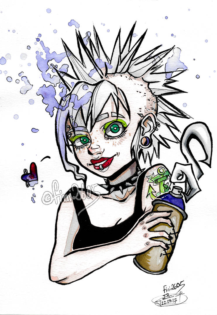 742x1077 punk girl drawing - Punk Girl Drawing
