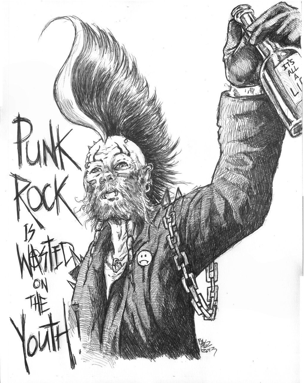 Панк рокер карикатура
