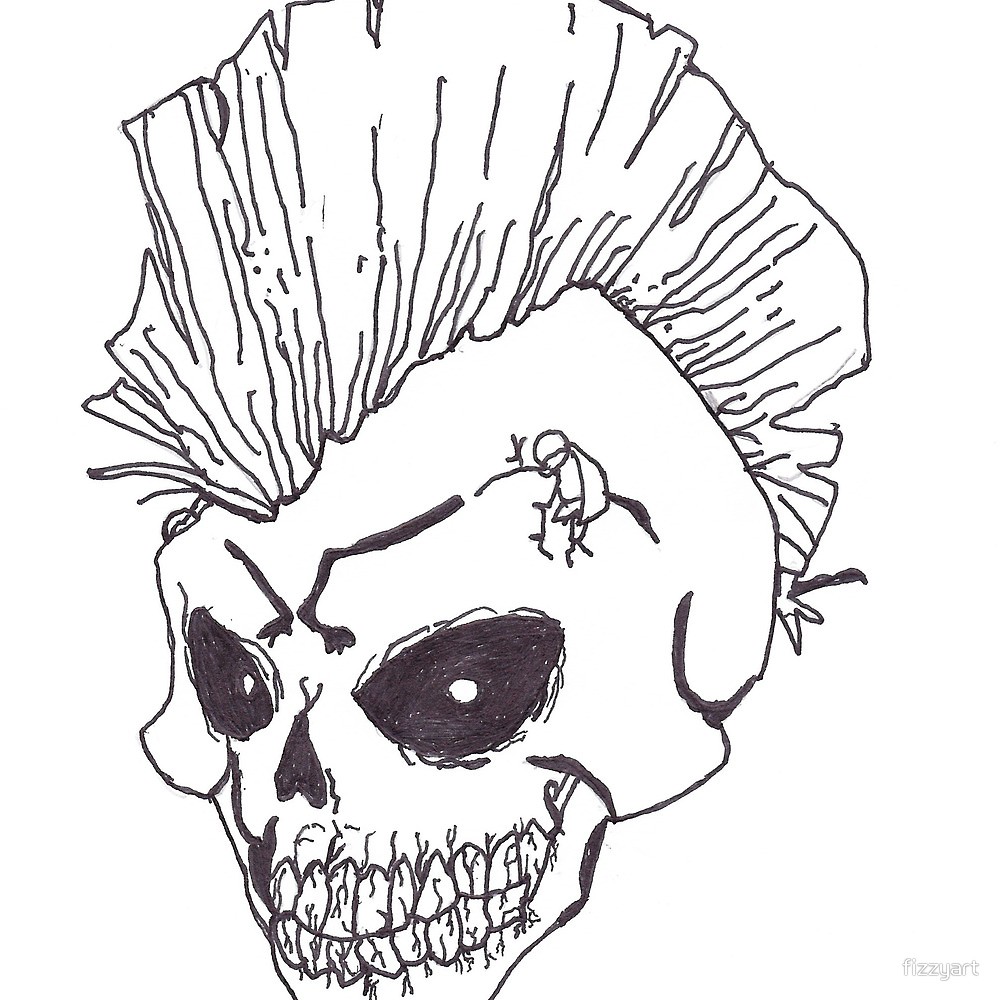1000x1000 punk rock skull - Punk Rock Drawings