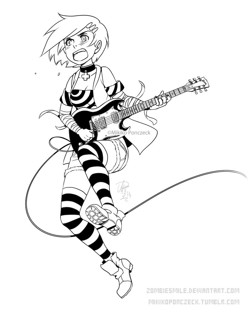 800x1003 punk rock girl - Punk Rock Drawings