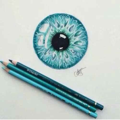 500x499 blue eye pupil colored pencils art art colored pencils - Pupil Drawing
